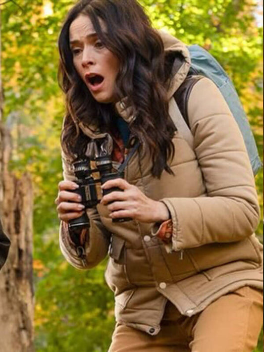 Abigail Spencer Best Medicine 2026 Beige Hooded Jacket
