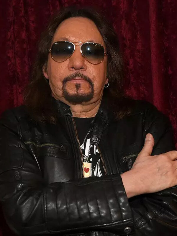 Ace Frehley Biker Black Leather Jacket
