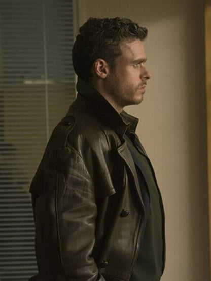 Agent Ross Electric Dreams Brown Leather Coat
