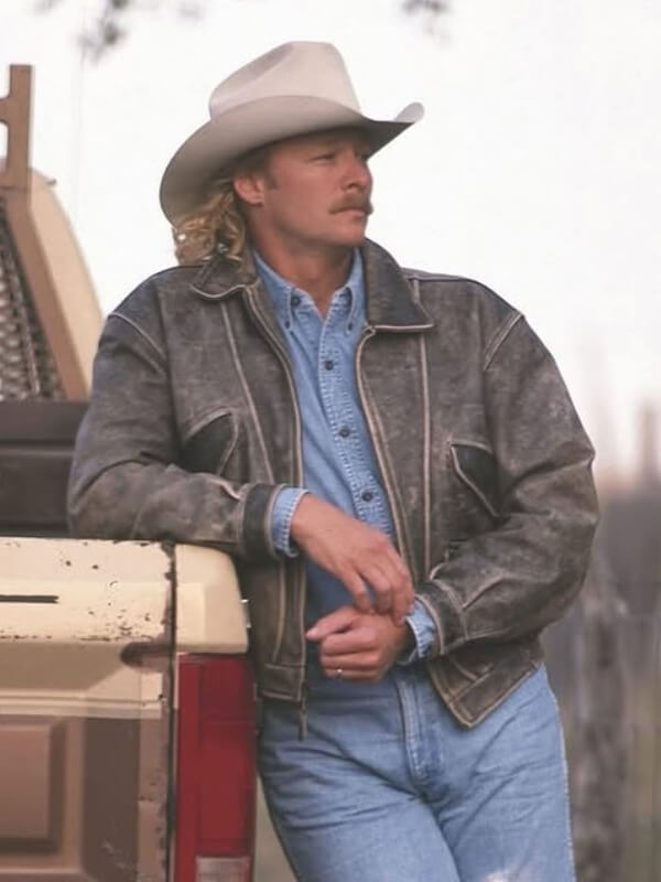 Alan Jackson Brown Leather Jacket