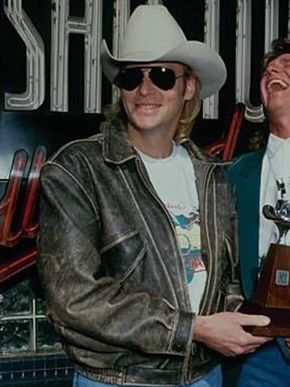 Alan Jackson Brown Leather Jacket