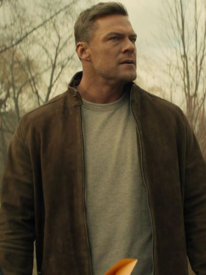 Alan Ritchson Reacher Jack Reacher Brown Suede Jacket