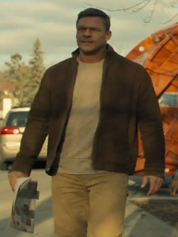 Alan Ritchson Reacher Jack Reacher Brown Suede Jacket
