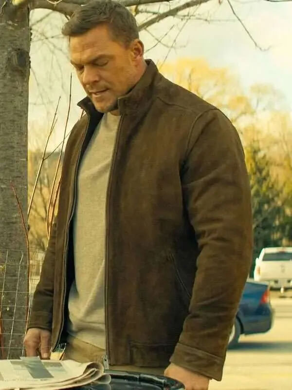 Alan Ritchson Reacher Jack Reacher Brown Suede Jacket