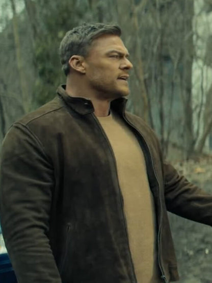 Alan Ritchson Reacher Jack Reacher Brown Suede Jacket