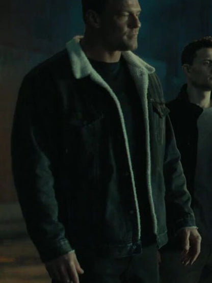 Alan Ritchson Reacher S04 Denim Shearling Jacket