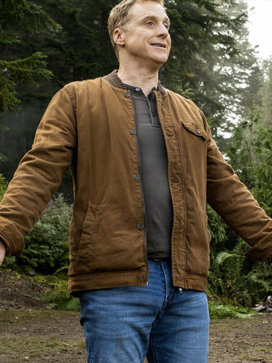 Alan Tudyk Resident Alien S02 Brown Cotton Jacket