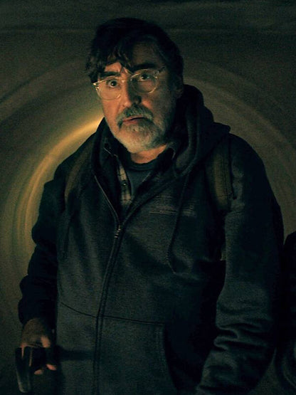 Alfred Molina The Boroughs 2026 Black Hooded Jacket