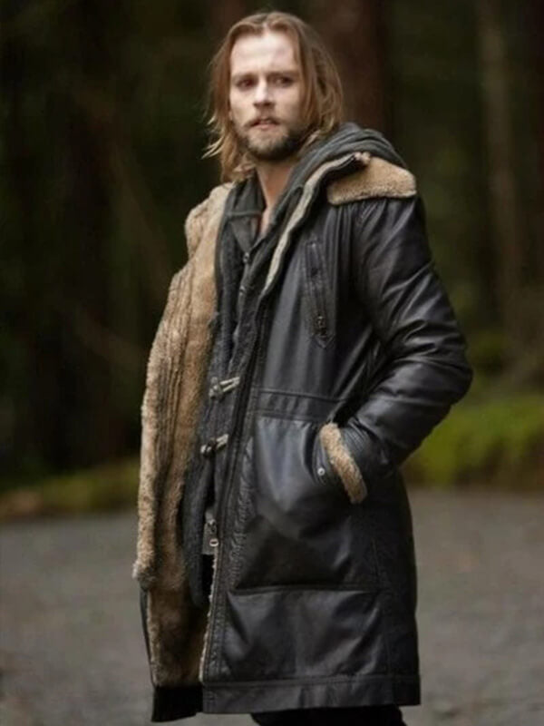Alistair The Twilight Saga: Breaking Dawn 2 Black Leather Coat