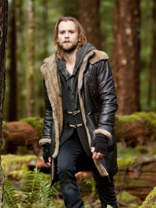 Alistair The Twilight Saga: Breaking Dawn 2 Black Leather Coat