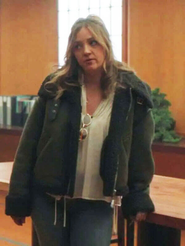 All Her Fault S01 Abby Elliott Suede Shearling Jacket