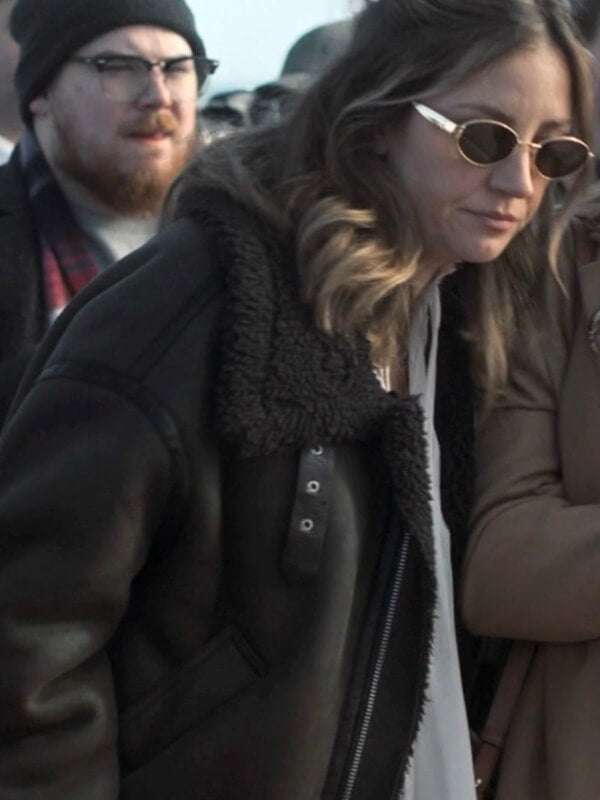 All Her Fault S01 Abby Elliott Suede Shearling Jacket