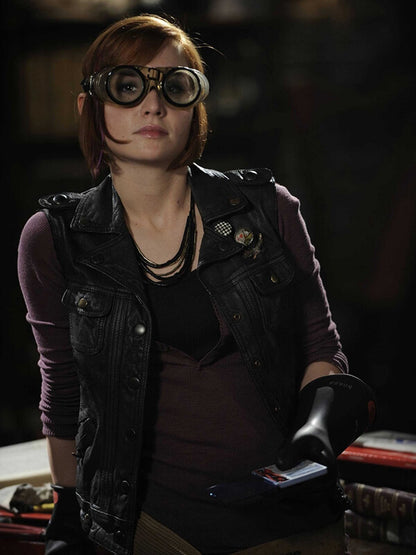 Allison Scagliotti Warehouse 13 Black Leather Vest