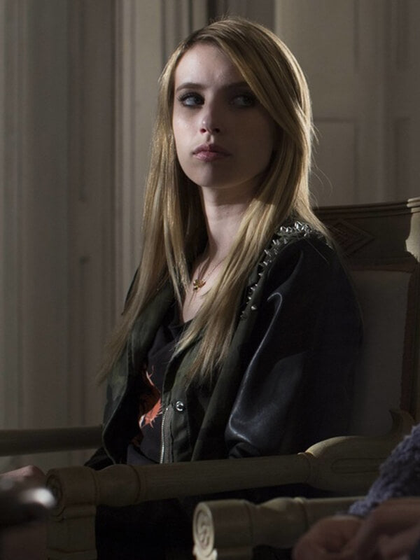 American Horror Story S03 Emma Roberts Green Jacket