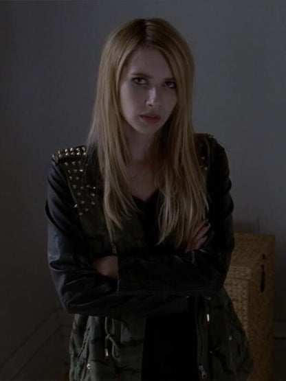 American Horror Story S03 Emma Roberts Green Jacket