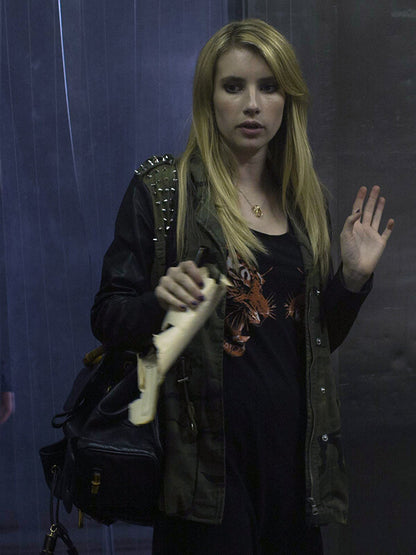 American Horror Story S03 Emma Roberts Green Jacket