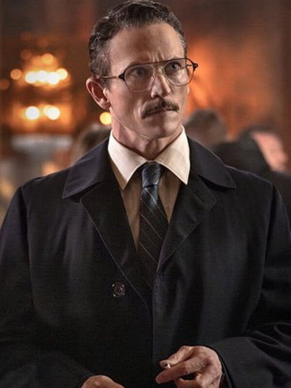 American Hostage 2026 Jonathan Tucker Black Coat