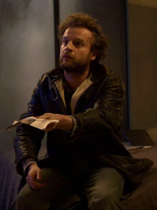 Andrew Gower Black Mirror S04 Black Shearling Jacket