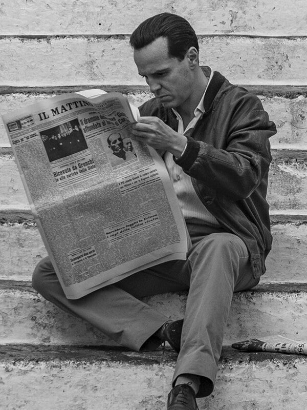 Andrew Scott Ripley Black Bomber Leather Jacket