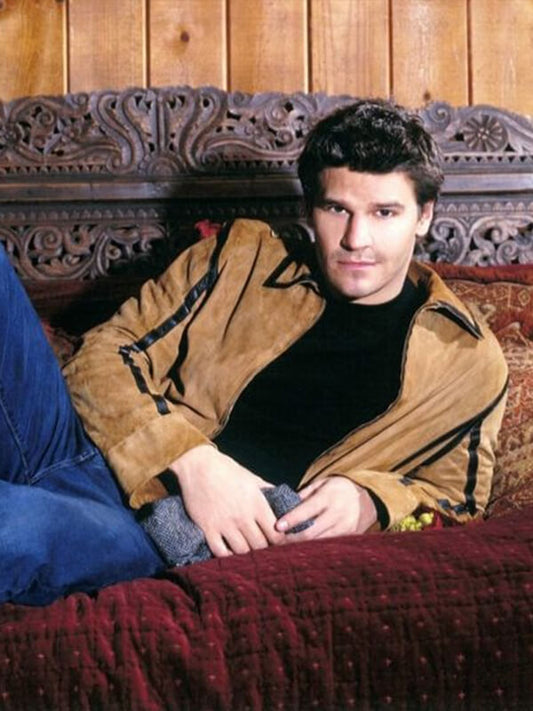 Angel David Boreanaz Brown Suede Leather Jacket