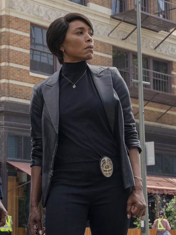 Angela Bassett 9-1-1 S04 Black Leather Blazer
