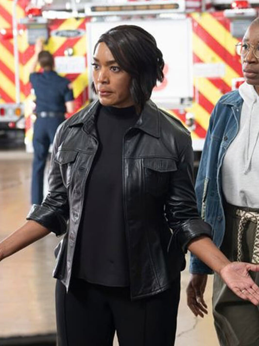 Angela Bassett 9-1-1 S08 Athena Grant Leather Jacket