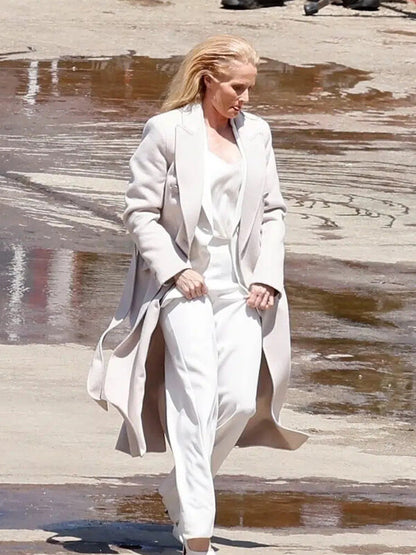 Animal 2026 Gillian Anderson Gray Wool Coat