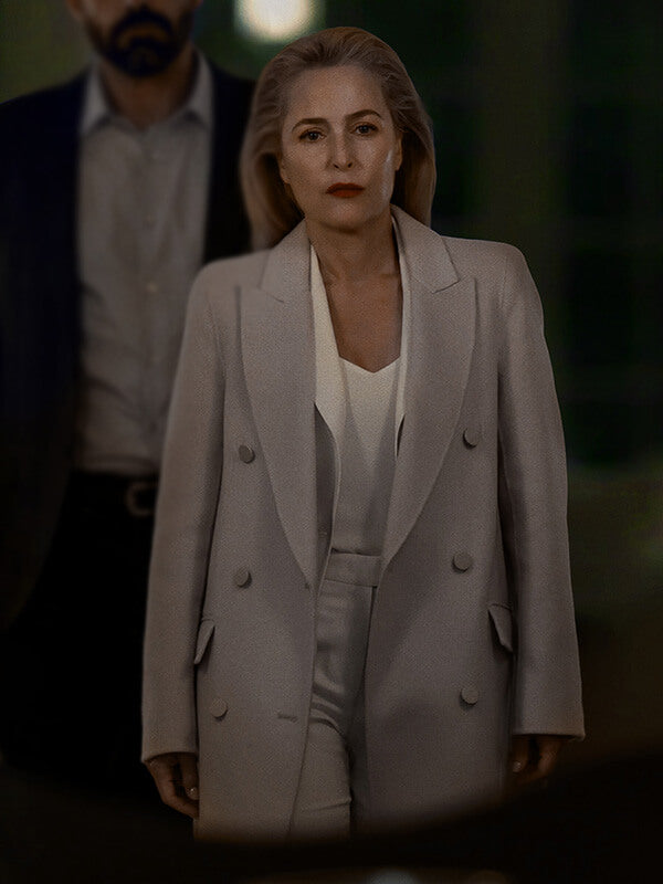 Animal 2026 Gillian Anderson Gray Wool Coat