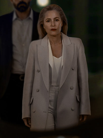 Animal 2026 Gillian Anderson Gray Wool Coat