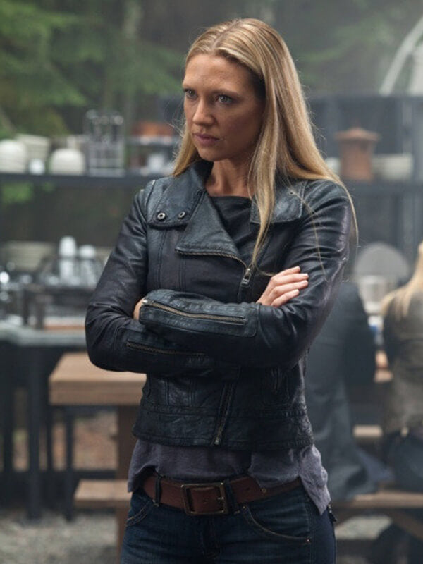 Anna Torv Fringe Olivia Dunham Black Leather Jacket
