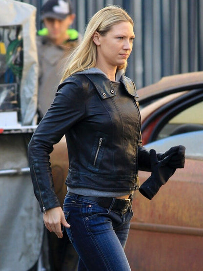 Anna Torv Fringe Olivia Dunham Black Leather Jacket