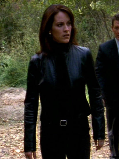 Annabeth Gish The X Files Black Leather Jacket