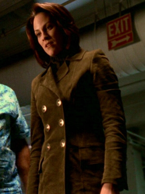 Annabeth Gish The X Files Monica Reyes Suede Coat
