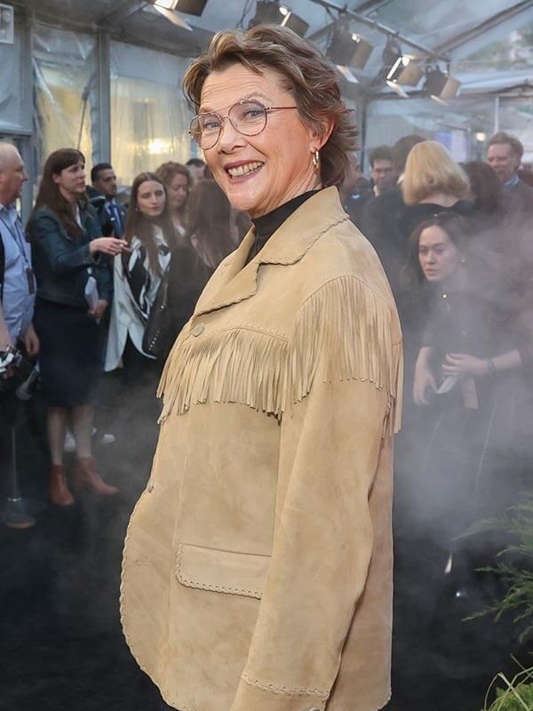 Annette Bening Dutton Ranch Premiere Suede Fringe Jacket