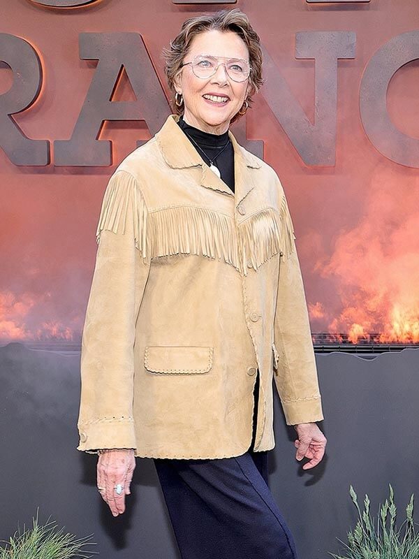 Annette Bening Dutton Ranch Premiere Suede Fringe Jacket