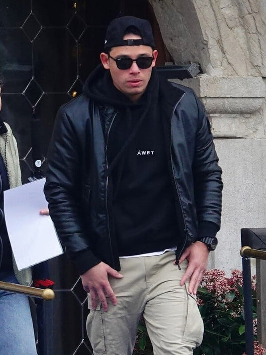 Anthony Ramos The Beauty 2026 Black Leather Jacket