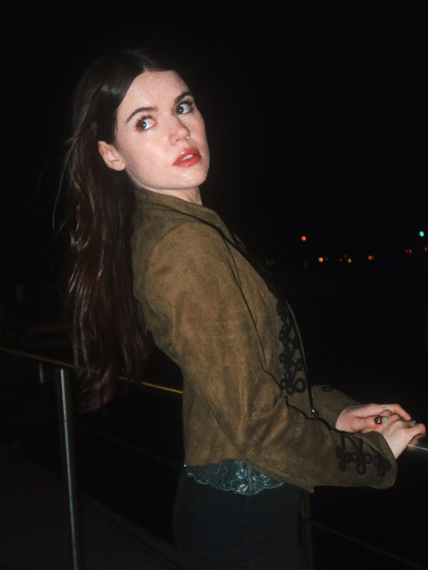 Anwen O'Driscoll Crew Girl S01 Premiere Suede Jacket