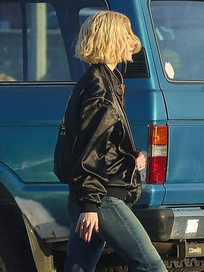 Anya Taylor-Joy Lucky 2026 Black Bomber Jacket