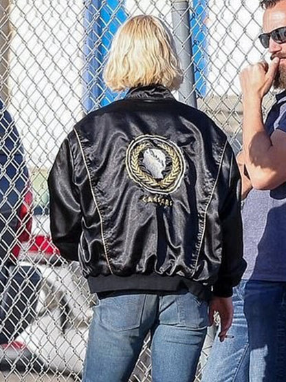 Anya Taylor-Joy Lucky 2026 Black Bomber Jacket
