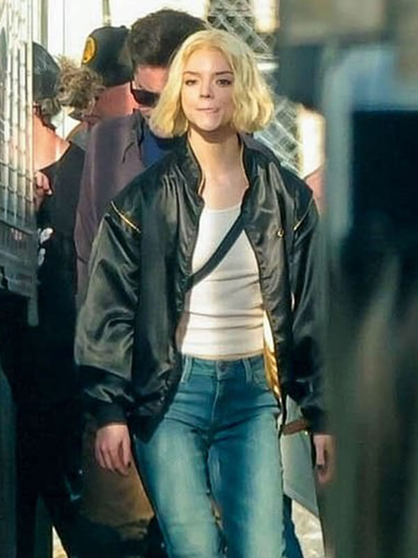 Anya Taylor-Joy Lucky 2026 Black Bomber Jacket