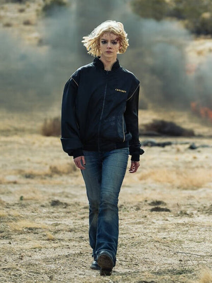 Anya Taylor-Joy Lucky 2026 Black Bomber Jacket