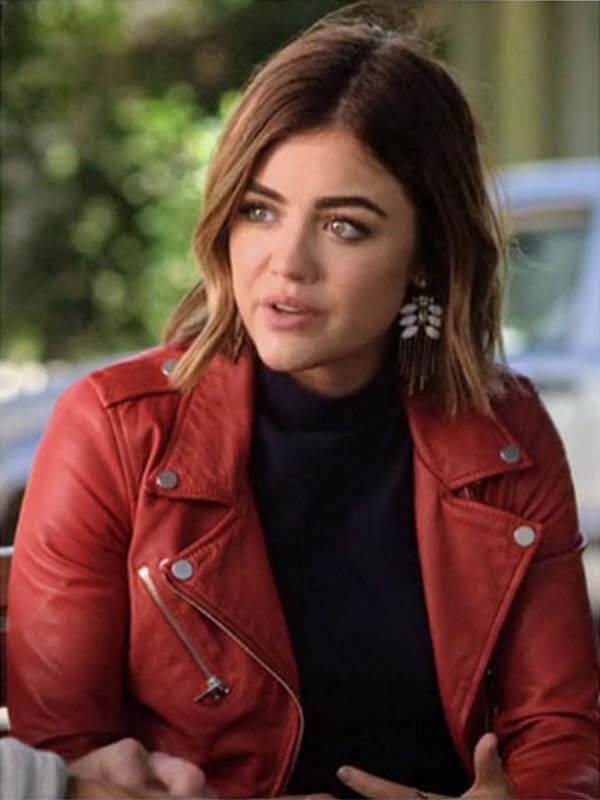 Aria Montgomery Pretty Little Liars Red Leather Jacket