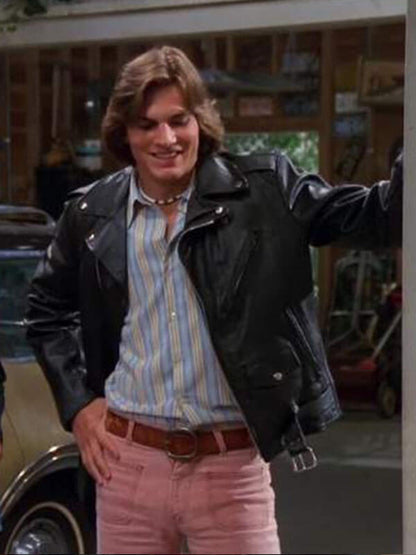 Ashton Kutcher That '70s Show Leather Biker Jacket