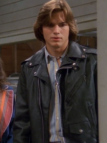 Ashton Kutcher That '70s Show Leather Biker Jacket
