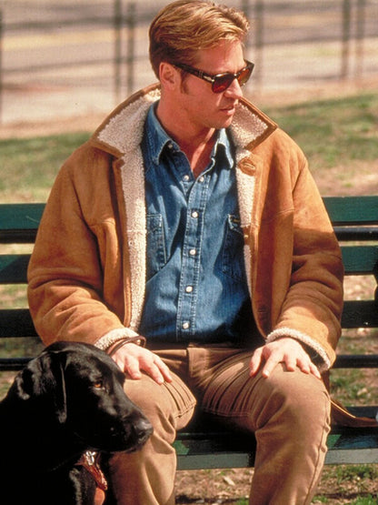 At First Sight Val Kilmer Brown Suede Shearling Jacket