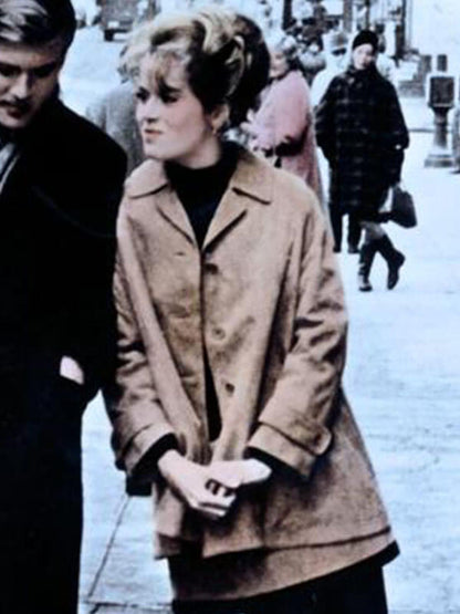 Barefoot in the Park Jane Fonda Suede Leather Coat