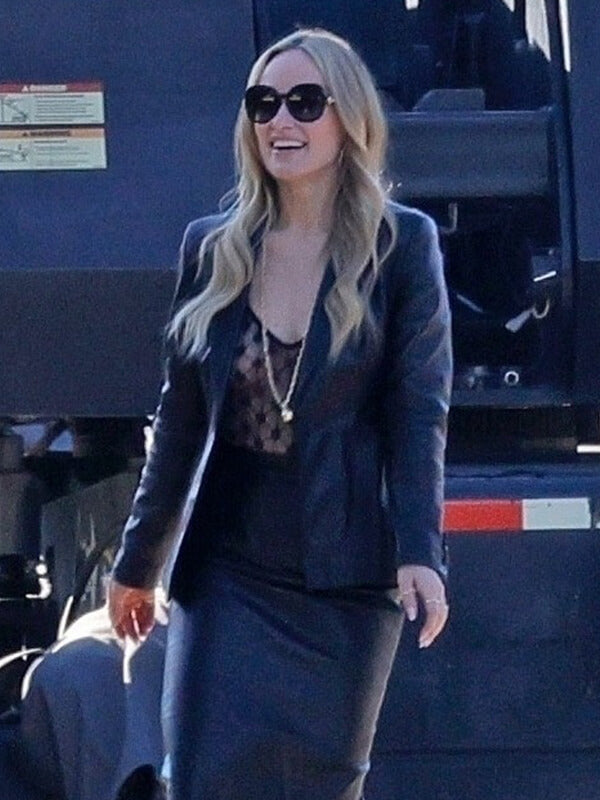 Behemoth 2026 Olivia Wilde Black Leather Blazer