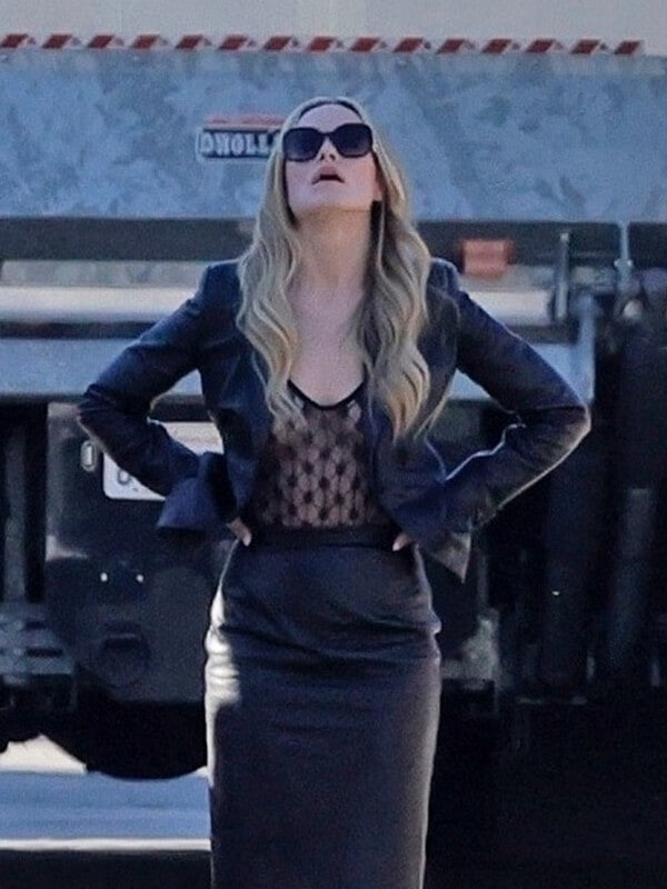 Behemoth 2026 Olivia Wilde Black Leather Blazer