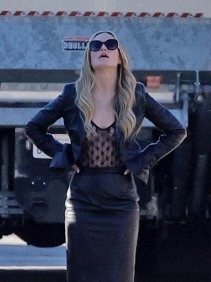 Behemoth 2026 Olivia Wilde Black Leather Blazer