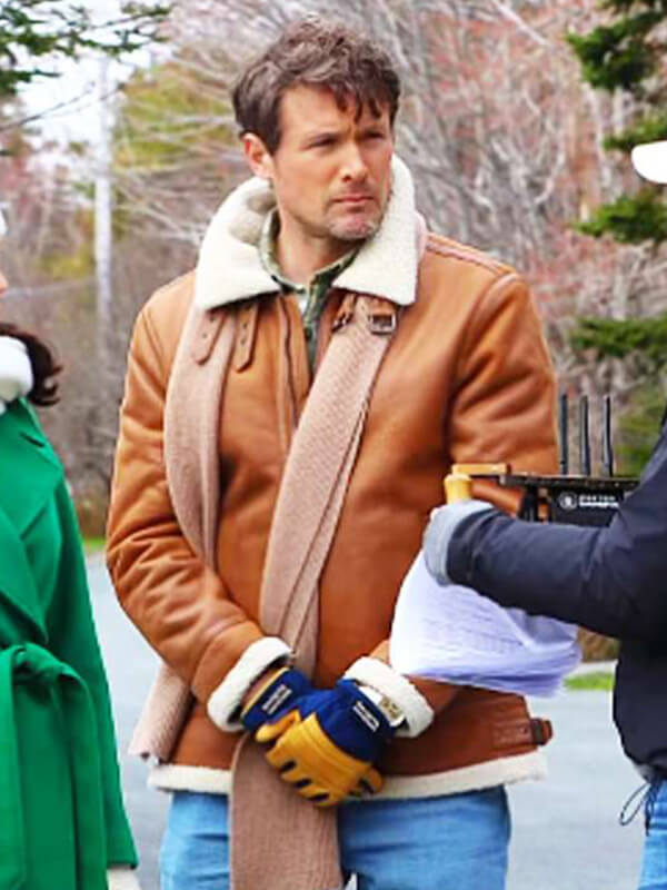 Believe in Christmas John Reardon Brown Leather Jacket